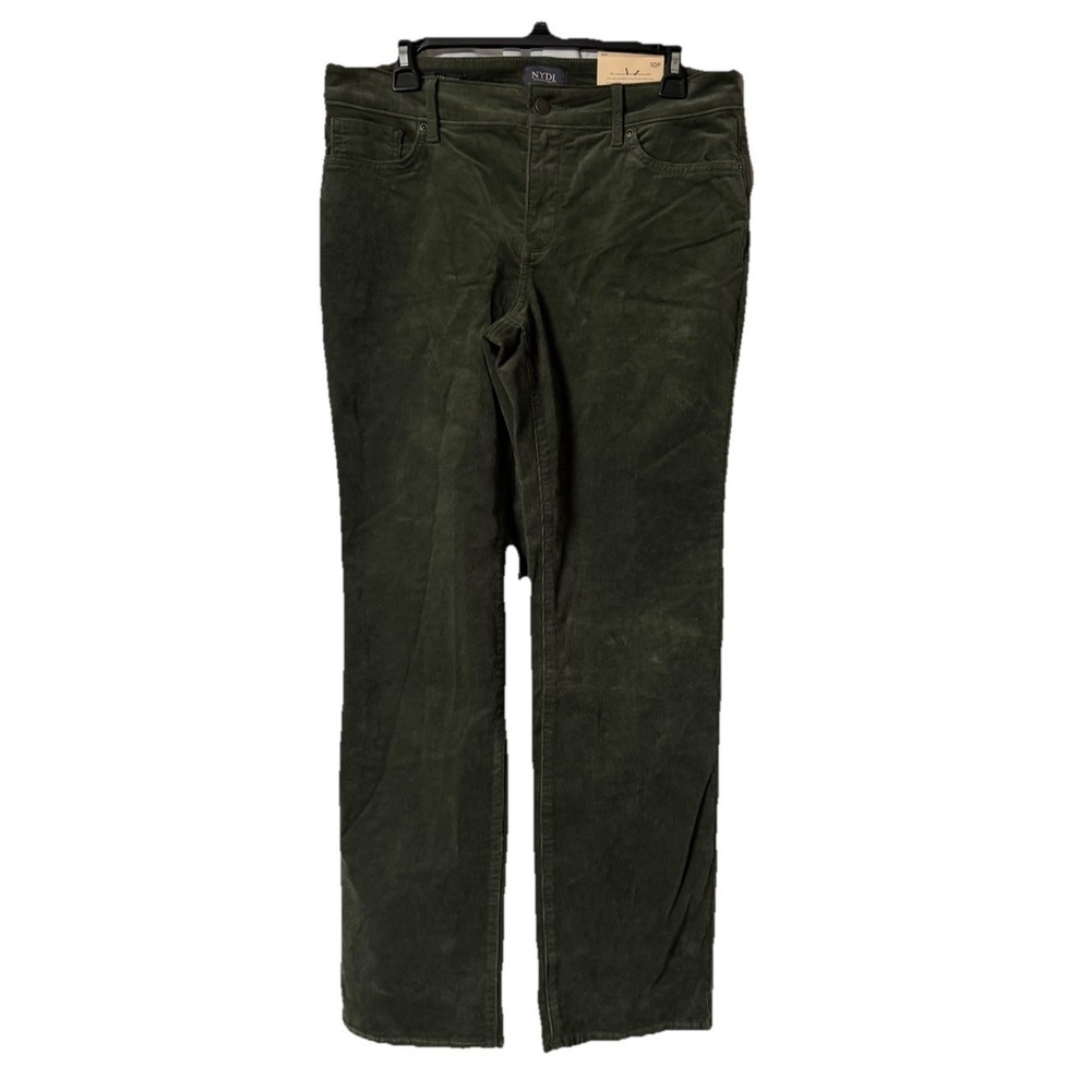 NWT Not Your Daughters Jeans NYDJ Marilyn Straight Green Womens Pants 10P